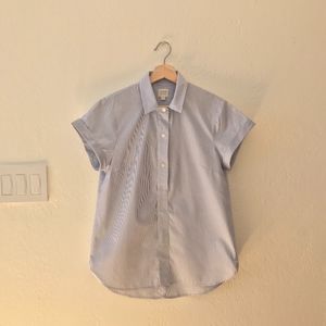 J Crew  Short Sleeve Striped Cotton Shirt Small